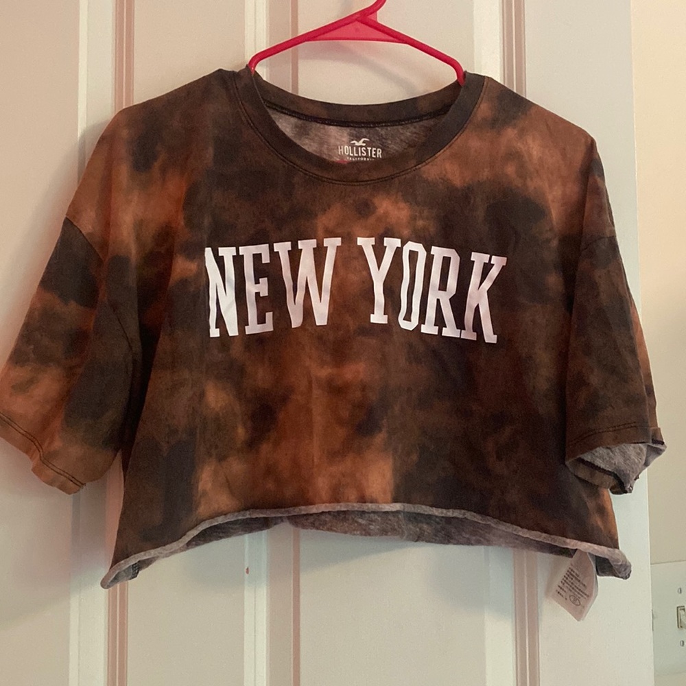 New York Bleach Tie Dye Crop